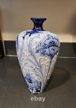 MOORCROFT Florian Poppy vase (for James Macintyre) BLUE white early 1900