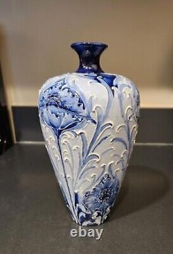 MOORCROFT Florian Poppy vase (for James Macintyre) BLUE white early 1900