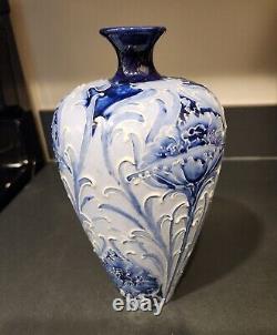 MOORCROFT Florian Poppy vase (for James Macintyre) BLUE white early 1900