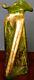 Moser 1890's Art Nouveau Rare Blown Twisted Vase Enameled & 22k Gold 14 Tall