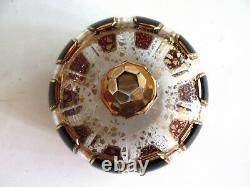 MOSER BOHEMIAN CABOCHON RUBY CUT GLASS TRINKET/ JEWELRY/ POWDER BOX Dresser