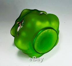 MOSER Decorated Blown Out Jewelery Patch Box Emerald Green Roses Wild Roses