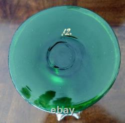 MOSER Early1900's Unique & Fine 12 Tall Green & Lots of Gold Flared Top Vase