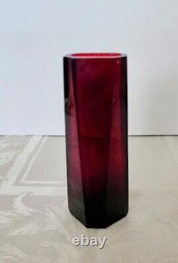 MOSER RUBY RED Cabinet Window Vase 6.25 inch C. 1900's Marked