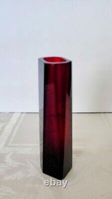 MOSER RUBY RED Cabinet Window Vase 6.25 inch C. 1900's Marked