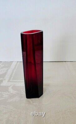 MOSER RUBY RED Cabinet Window Vase 6.25 inch C. 1900's Marked