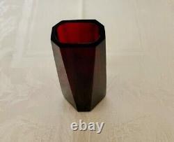 MOSER RUBY RED Cabinet Window Vase 6.25 inch C. 1900's Marked