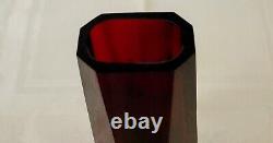 MOSER RUBY RED Cabinet Window Vase 6.25 inch C. 1900's Marked