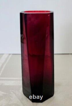 MOSER RUBY RED Cabinet Window Vase 6.25 inch C. 1900's Marked