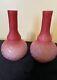 Mother-of-pearl Mop Satin Cased Glass 6 Vases Pair Likely Thomas Webb