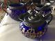 Mount Washington Victorian Cobalt Serving Set Pitcher Creamer Sugar Gold Painted