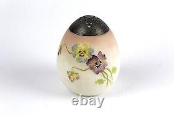 MT WASHINGTON? Egg Shaped SUGAR SHAKER MUFFINEER? Green Floral Ca 1890s