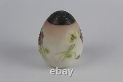 MT WASHINGTON? Egg Shaped SUGAR SHAKER MUFFINEER? Green Floral Ca 1890s