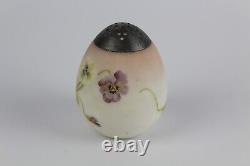 MT WASHINGTON? Egg Shaped SUGAR SHAKER MUFFINEER? Green Floral Ca 1890s