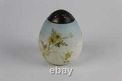 MT WASHINGTON? Egg Shaped SUGAR SHAKER MUFFINEER? Green Floral Ca 1890s