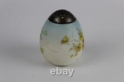 MT WASHINGTON? Egg Shaped SUGAR SHAKER MUFFINEER? Green Floral Ca 1890s