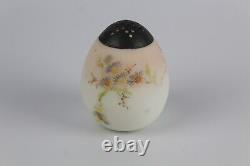 MT WASHINGTON? Egg Shaped SUGAR SHAKER MUFFINEER? Pink & White Floral Ca 1890s