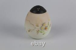 MT WASHINGTON? Egg Shaped SUGAR SHAKER MUFFINEER? Pink & White Floral Ca 1890s