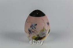 MT WASHINGTON? Egg Shaped SUGAR SHAKER MUFFINEER? Pink with Blue Floral Ca 1890s