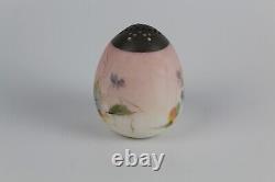 MT WASHINGTON? Egg Shaped SUGAR SHAKER MUFFINEER? Pink with Blue Floral Ca 1890s