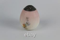 MT WASHINGTON? Egg Shaped SUGAR SHAKER MUFFINEER? Pink with Blue Floral Ca 1890s