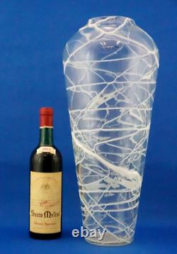 MURANO VENEZIA huge white glass paste lattice glass vase 1900 Carlo Nason MURANO VENEZIA huge white glass paste lattice glass vase 1900 Carlo Nason