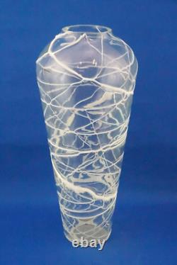MURANO VENEZIA huge white glass paste lattice glass vase 1900 Carlo Nason MURANO VENEZIA huge white glass paste lattice glass vase 1900 Carlo Nason