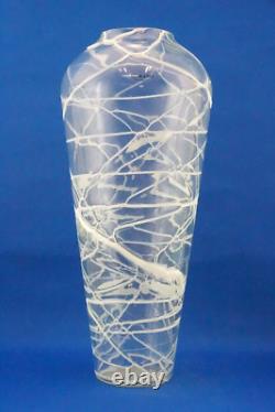 MURANO VENEZIA huge white glass paste lattice glass vase 1900 Carlo Nason MURANO VENEZIA huge white glass paste lattice glass vase 1900 Carlo Nason