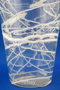 MURANO VENEZIA huge white glass paste lattice glass vase 1900 Carlo Nason MURANO VENEZIA huge white glass paste lattice glass vase 1900 Carlo Nason