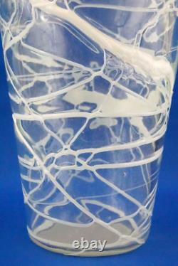 MURANO VENEZIA huge white glass paste lattice glass vase 1900 Carlo Nason MURANO VENEZIA huge white glass paste lattice glass vase 1900 Carlo Nason