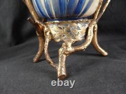 Magnificent Aesthetic Bronze Mounted Antique Bristol Hand Decorated Vase 14