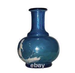 Mary Gregory 1880-1884 Victorian Art Glass, Vase with Enamel Figure Painting