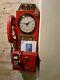 Metal Red Vintage Art Phone Booth Home Decor Table/wall Mail Box Clock Keyholder