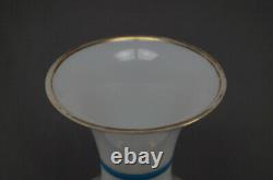 Mid 19th Century French Baccarat Opaline HP Mother Child & Gold 17 3/8 Inch Vase