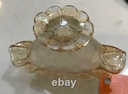 Miniature Pomona Glass Fan Vase or Toothpick Holder, Ruffled Rim, First Ground