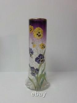 Moser 14 Vase, Enameled Pansies, c. 1910-25 (#1)