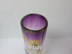 Moser 14 Vase, Enameled Pansies, c. 1910-25 (#1)