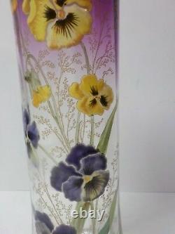 Moser 14 Vase, Enameled Pansies, c. 1910-25 (#1)