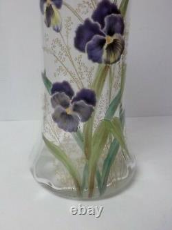 Moser 14 Vase, Enameled Pansies, c. 1910-25 (#1)