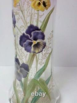 Moser 14 Vase, Enameled Pansies, c. 1910-25 (#1)