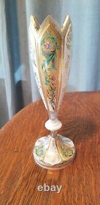 Moser Czech Bohemian Glass Tulip Cut glass Vase Art Nouveau Era RARE