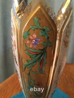 Moser Czech Bohemian Glass Tulip Cut glass Vase Art Nouveau Era RARE