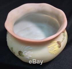 Mt Washington Antique Circa 1886 Rarest Peachblow Enameled Spider Mums Vase