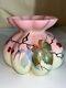 Mt Washington Burmese Art Glass Decorated Vase-hawthorn Withberries-victorian