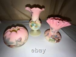 Mt Washington Decorated Burmese Miniature Rose Bowl-Victorian Queens Burmeseware