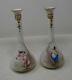 Mt Washington Glass Colonial Ware Pr Vases Hand Painted