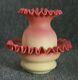 Mt. Washington / Pairpoint Burmese Satin Glass Fairy Lamp Yellow Pink 5 3/8