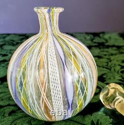 Murano Unique Venini Fulvio Bianconi Arti Hand Blown Silver Ribbon Rare Vase