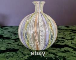 Murano Unique Venini Fulvio Bianconi Arti Hand Blown Silver Ribbon Rare Vase