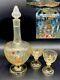 Museum Quality Emile Galle Decanter Set With Dahlia Design Chrysanthemum Glass